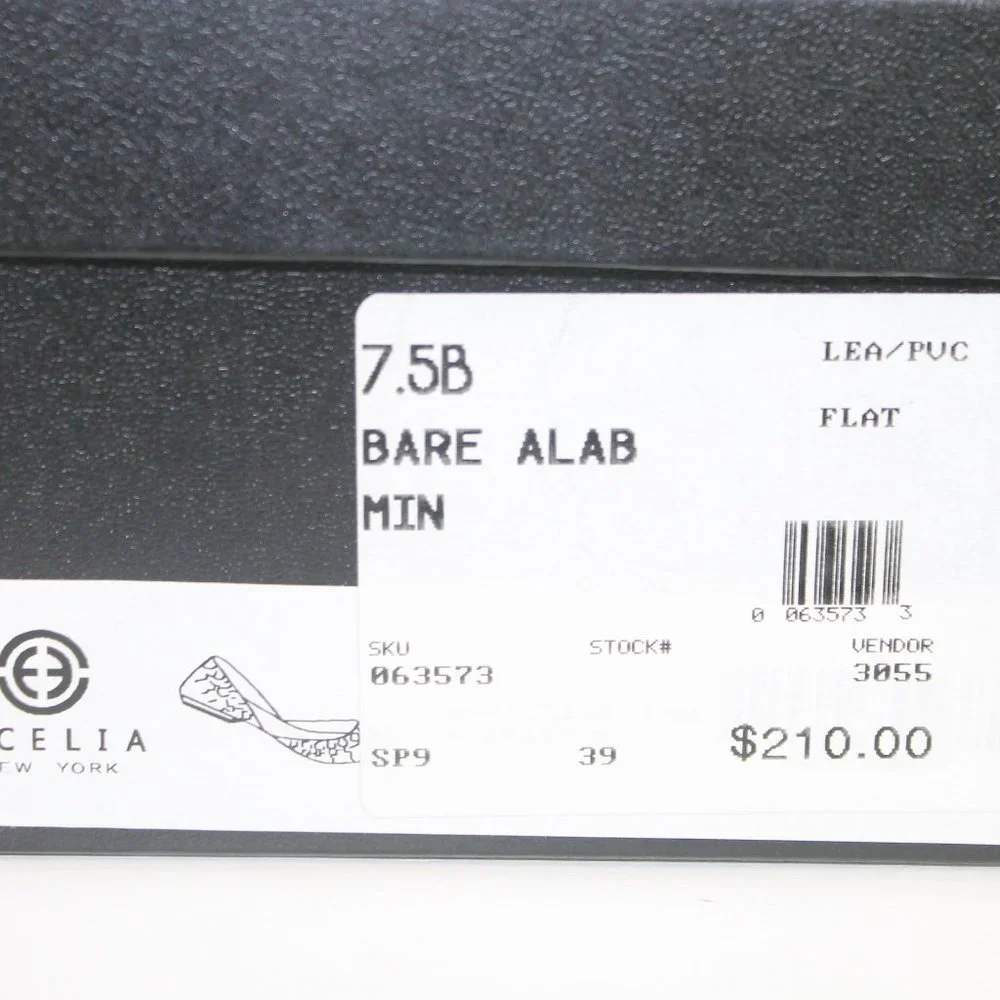 Cecelia New York Min White Ballet Flats Clear Chic Pointy Studded Shoes 7.5